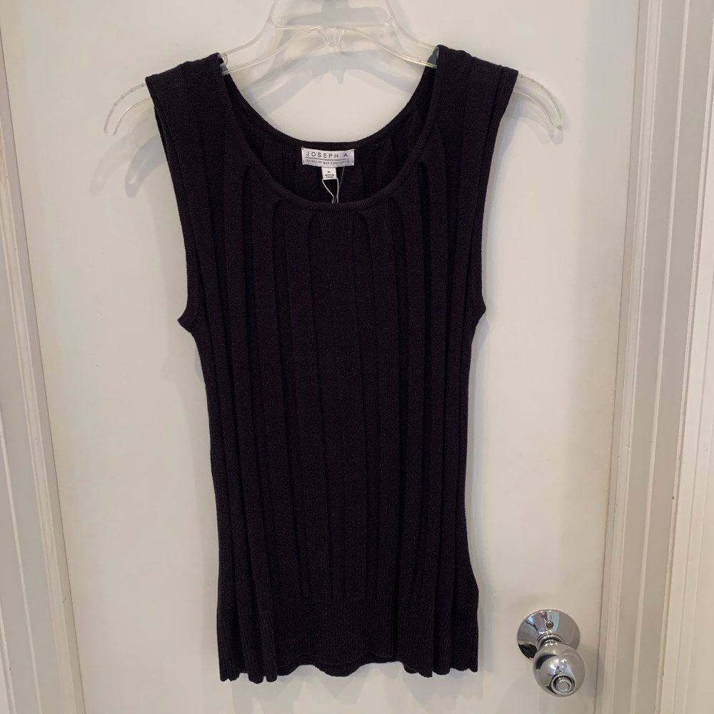 NWT Joseph A Knit Shell Top XL - Black